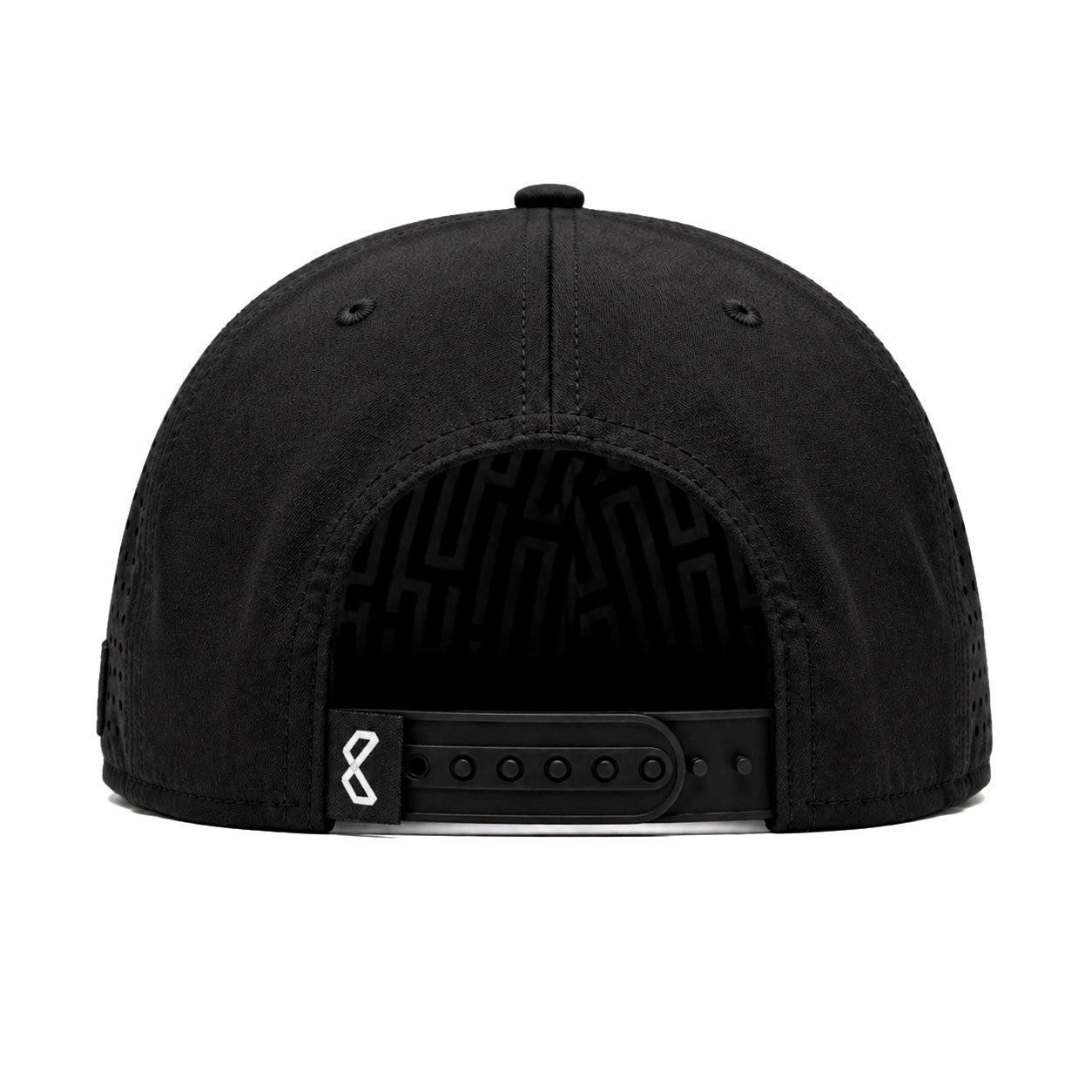 Mongo XL Performance Snapback 2.0 big head hat in black, back view with adjustable snapback closure