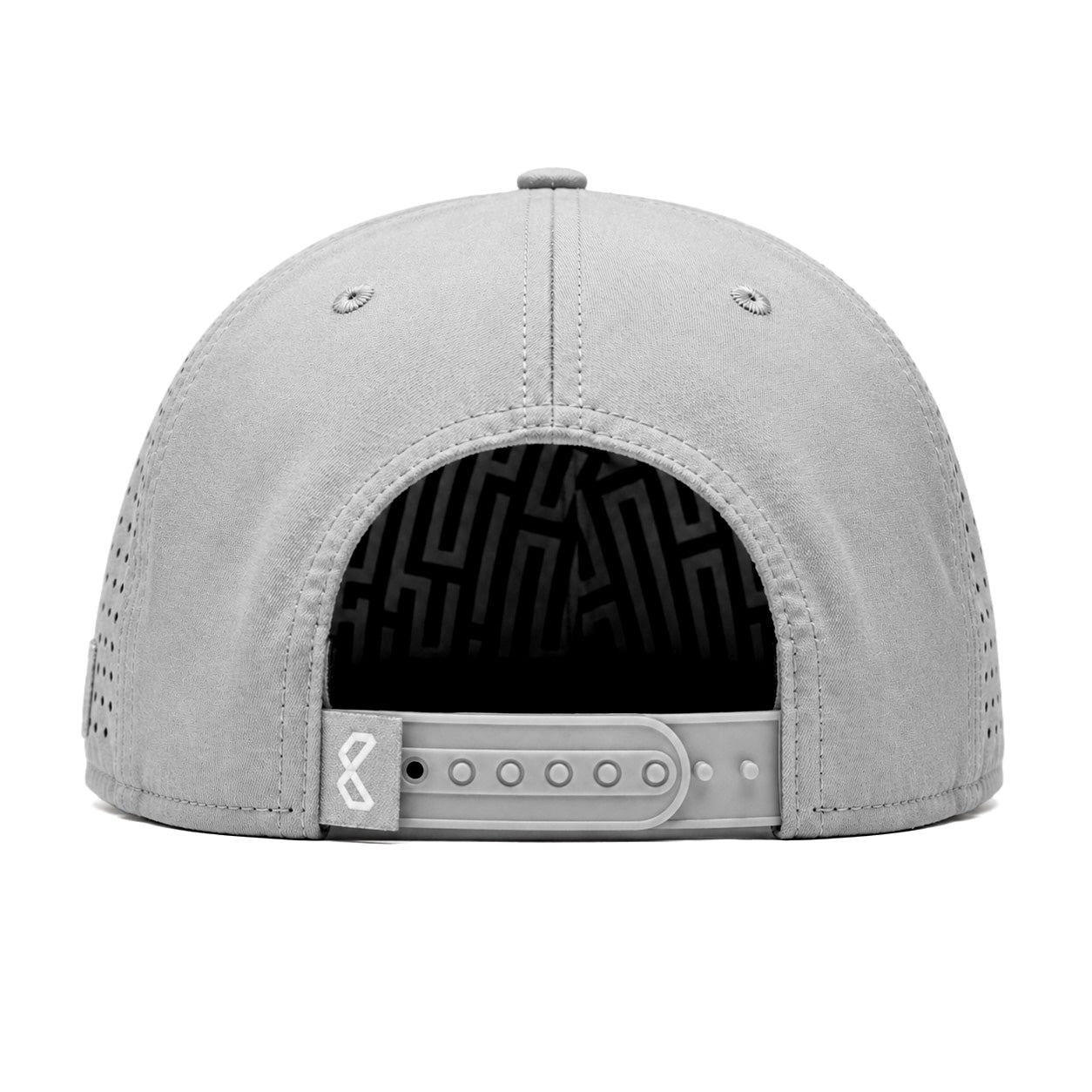 Mongo XL Performance Snapback 2.0 big head hat in gray, back view with adjustable snapback closure