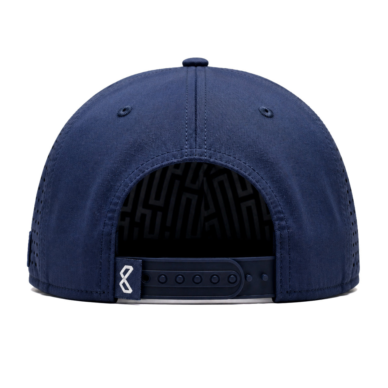Mongo XL Performance Snapback 2.0 big head hat in navy, back view with adjustable snapback closure